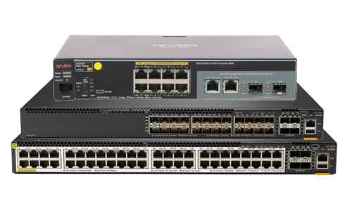 a pile of HPE switches
