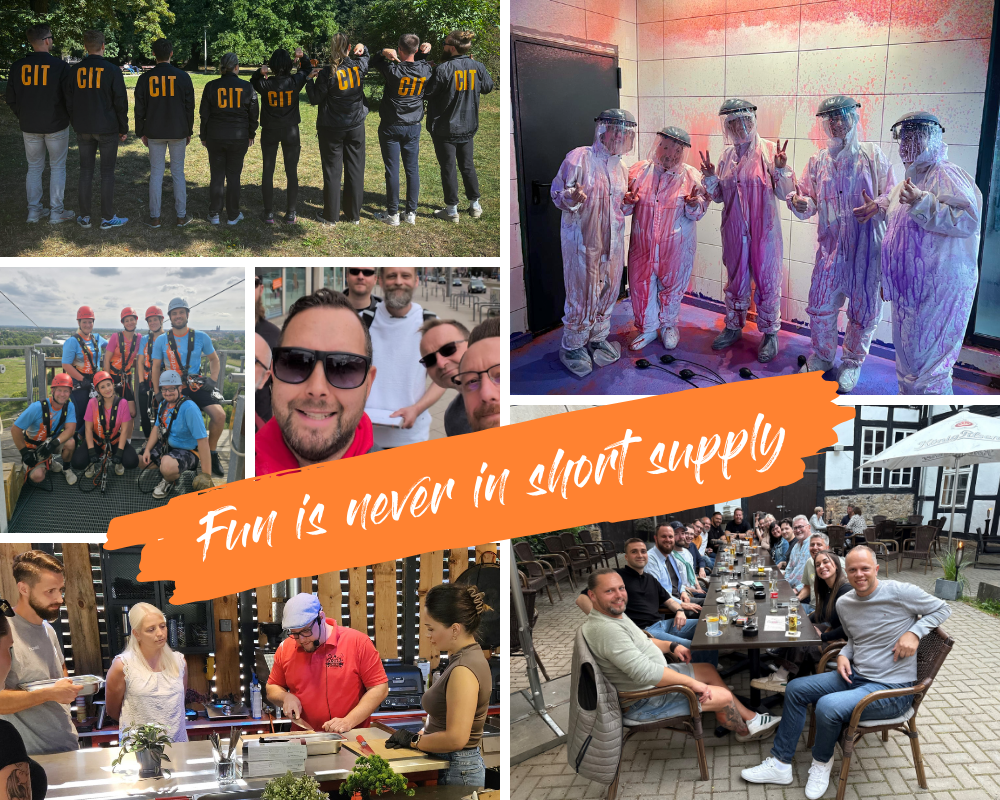 a collection of images showing our collegues while having fun at team events