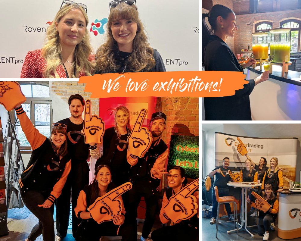 a collage showing pictures of our HR exploring several exhibtions