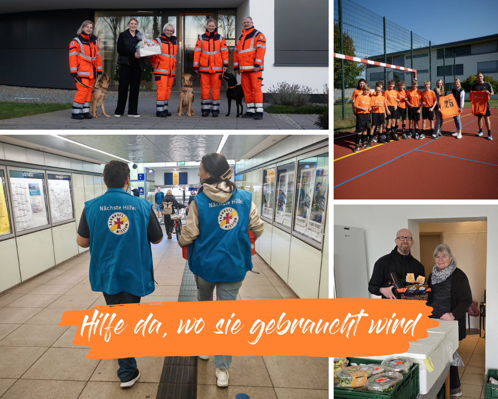 Eine Collage, die unser Kollegium bei verschiedenen wohltätigen Aktionen zeigt