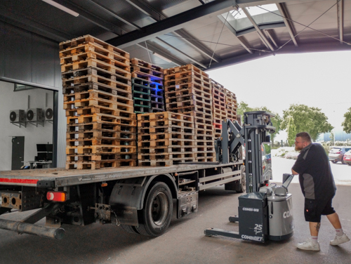 pallets on a truck