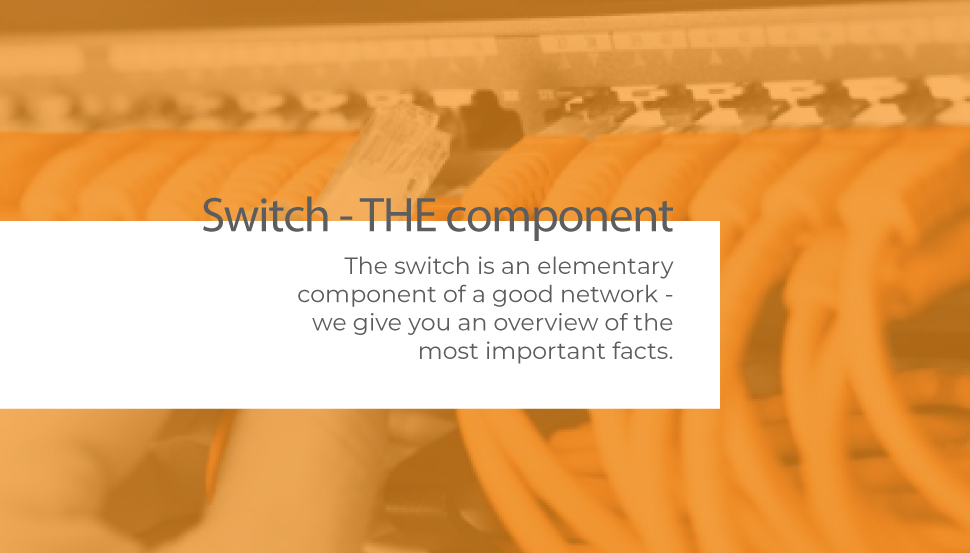 Network switch with orange cables